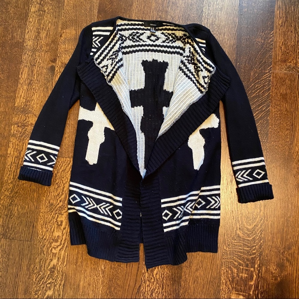 F21 Tribal Cross Cardigan